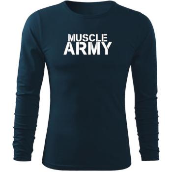 DRAGOWA Fit-T hosszú ujjú póló muscle army, sötétkék160g/m2 kép