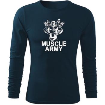 DRAGOWA Fit-T hosszú ujjú póló muscle army team, sötétkék160g/m2 kép