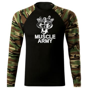 DRAGOWA Fit-T hosszú ujjú póló muscle army team, woodland 160g/m2 kép