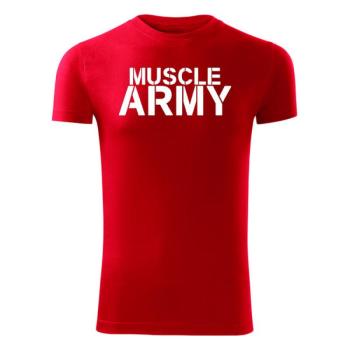 DRAGOWA fitness póló muscle army, piros 180g/m2 kép