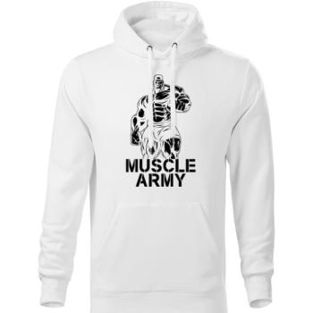 DRAGOWA kapucnis férfi pulóver muscle army man, fehér 320g / m2 kép