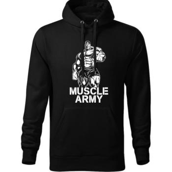 DRAGOWA kapucnis férfi pulóver muscle army man, fekete 320g / m2 kép