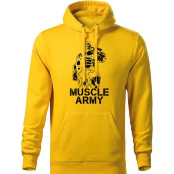 DRAGOWA kapucnis férfi pulóver muscle army man, sárga 320g / m2 kép