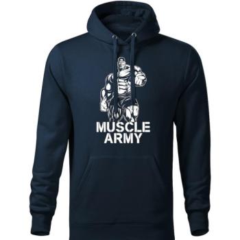 DRAGOWA kapucnis férfi pulóver muscle army man, sötétkék 320g / m2 kép