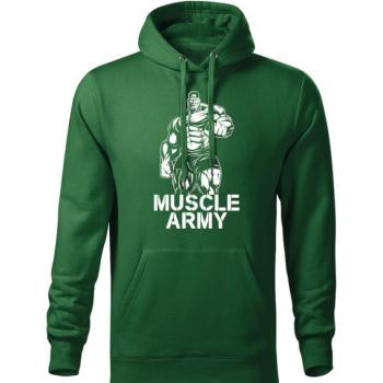 DRAGOWA kapucnis férfi pulóver muscle army man, zöld 320g / m2 kép