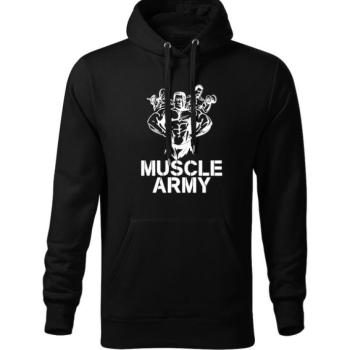 DRAGOWA kapucnis férfi pulóver muscle army team, fekete 320g / m2 kép