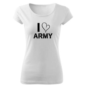 DRAGOWA női póló I love army, fehér 150g/m2 kép