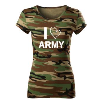 DRAGOWA női póló i love army, terepmintás 150g/m2 kép