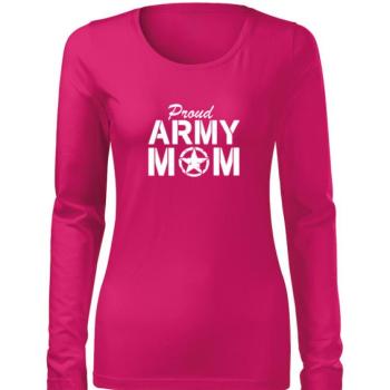 DRAGOWA Slim női hosszú ujjú póló army mom, rózsaszín 160g/m2 kép