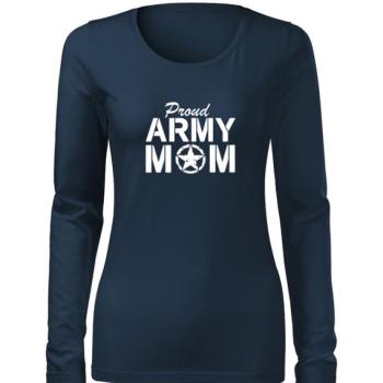 DRAGOWA Slim női hosszú ujjú póló army mom, sötétkék 160g/m2 kép