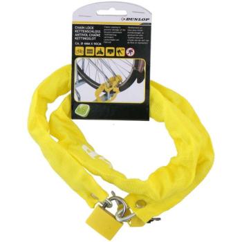 Dunlop - lopásgátló kerékpár zár, lakat 90 cm (sárga) kép