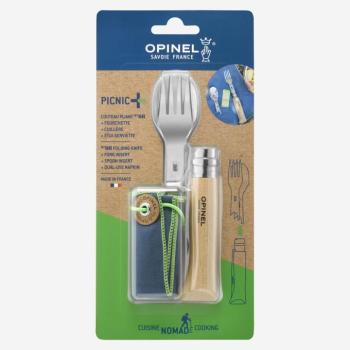 Evőeszközkészlet, n°8 kés, villa, kanál, tok/szalvéta - Picnic Plus Opinel kép