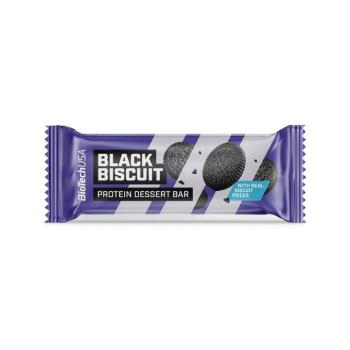 Fehérjeszelet Protein Dessert Bar black biscuit, 50g Biotechusa kép