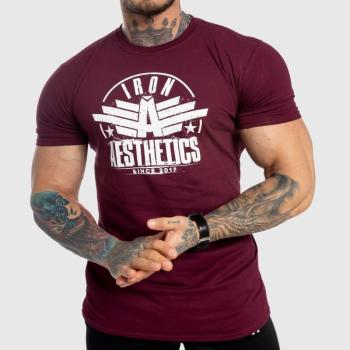 Férfi fitness póló Iron Aesthetics Force, bordó kép