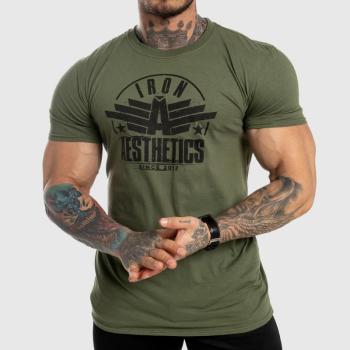 Férfi fitness póló Iron Aesthetics Force, zöld kép