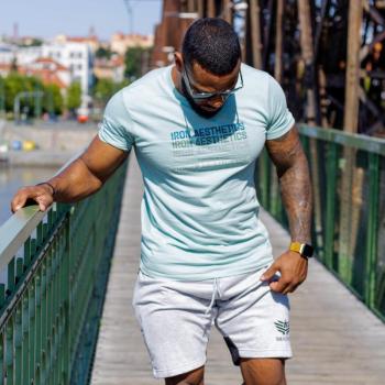 Férfi fitness póló Iron Aesthetics Shades, sage zöld kép