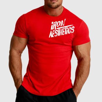 Férfi fitness póló Iron Aesthetics Splash, piros kép