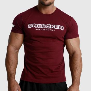 Férfi fitness póló Iron Aesthetics Unbroken, bordó kép