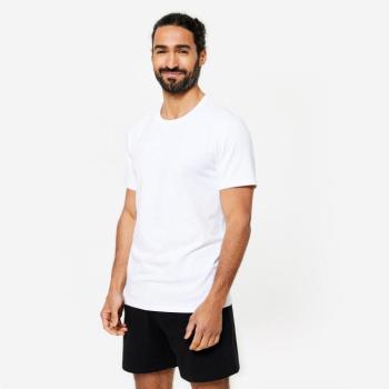 Férfi fitnesz póló, regular, pamut, fehér - 100-as Domyos kép
