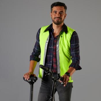 Férfi kerékpáros láthatósági mellény, kifordítható - 560-as Btwin kép