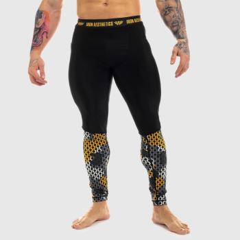 Férfi leggings Iron Aesthetics Net Camo Sárga kép