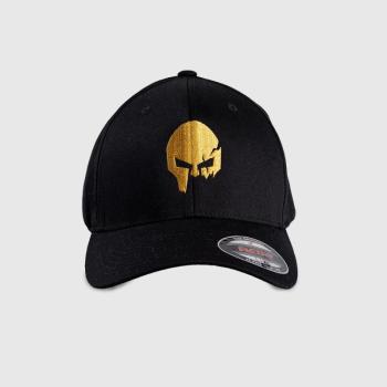 Férfi siltes sapka Iron Aesthetics FlexFit SKULL GOLD, fekete kép