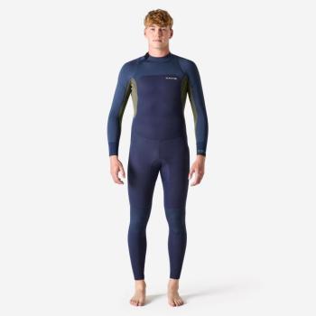 Férfi szörfoverall 500-as, 3/2 mm-es neoprén, kék, khaki Olaian kép