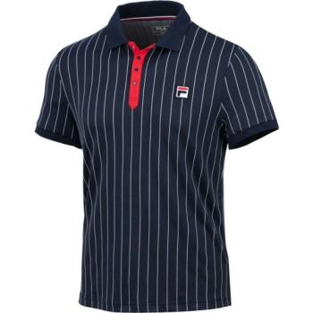 Fila POLO STRIPES Férfi galléros póló, sötétkék, méret kép