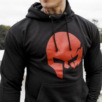 Fitness pulóver cipzár nélkül Iron Aesthetics SKULL, B&R kép