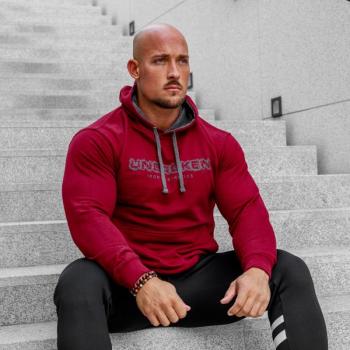 Fitness pulóver cipzár nélkül Iron Aesthetics Unbroken, bordó kép