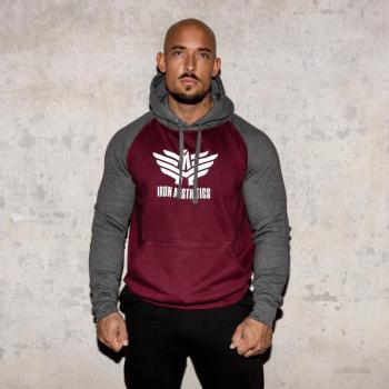 Fitness sportpulóver Iron Aesthetics Power, burgundy/charcoal kép