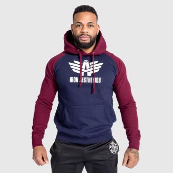 Fitness sportpulóver Iron Aesthetics Power, navy/burgundy kép