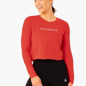 Foundation piros női hosszú ujjú top - Ryderwear kép