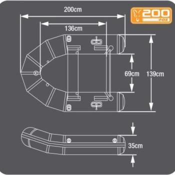 Fox 2.0m green inflable boat - slat floor csónak kép