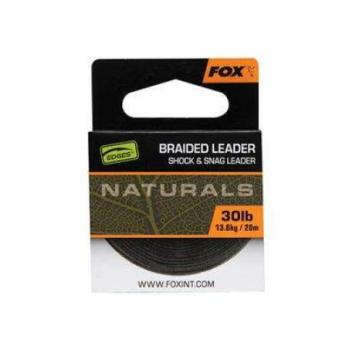 Fox naturals braided leader x20m 30lb/13.6kg fonott előkezsinór kép