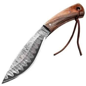 Foxter Finka Kukri vadászkés, rozsdamentes acél és fa, 19 cm, bar... kép