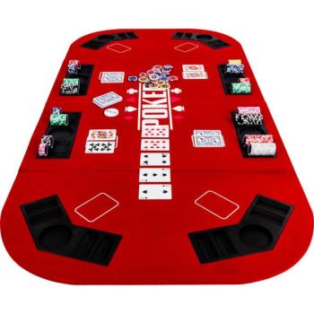 GamesPlanet® Kihajtható póker asztallap Texas Holdem piros kép