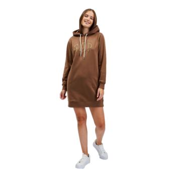 GAP HOODIE DRESS Női pulóverruha, barna, méret kép