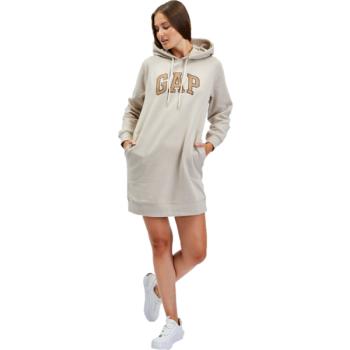 GAP HOODIE DRESS Női pulóverruha, bézs, méret kép