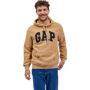 GAP V-GAP SHERPA PO HOOD Férfi pulóver, barna, méret kép