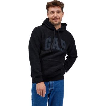 GAP V-GAP SHERPA PO HOOD Férfi pulóver, fekete, méret kép