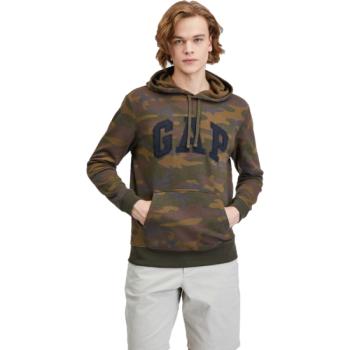 GAP V-PRINTED HERITAGE LOGO PO Férfi pulóver, khaki, méret kép