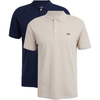 GAP V-SP23 INTX LOGO POLO 2 PK Férfi galléros póló, bézs, méret kép