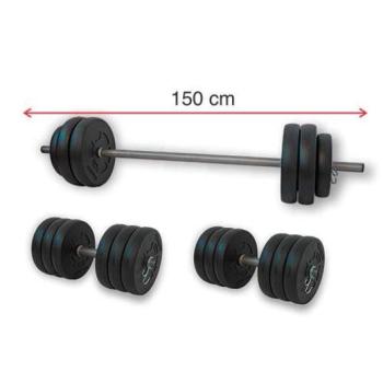 GazoFitness® Hardcore Szett 60 Kg / 150 cm hosszú rúddal/ kép