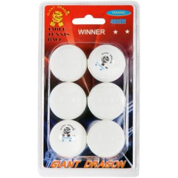 Giant Dragon WHT PI PO MICKY 6PCS Pingpong labda, fehér, méret kép