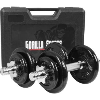 Gorilla Sports Egykezes öntöttvas szett + táska 20 kg kép