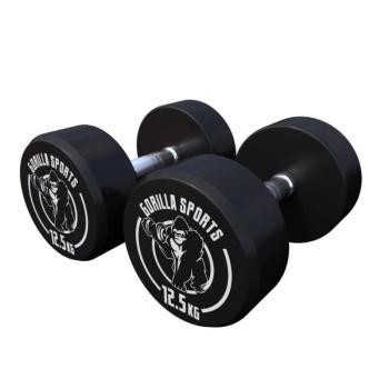 Gorilla Sports Kerek gumi súlyzók 2 x 12,5 kg kép