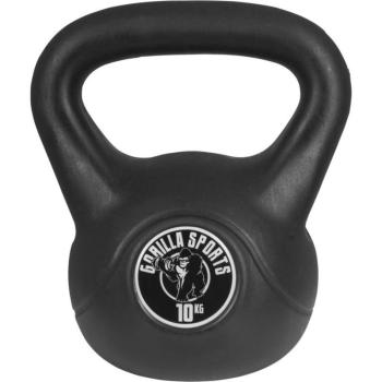 Gorilla Sports Kettlebell súlyzó műanyag 10 kg fekete kép