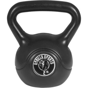 Gorilla Sports Kettlebell súlyzó műanyag 2 kg fekete kép