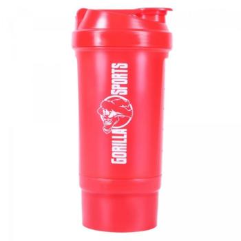 Gorilla Sports Shaker rekesszel piros 500 ml kép